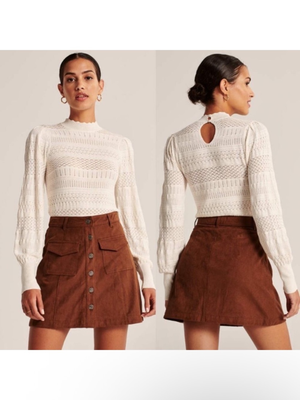 Abercrombie Vegan Suede Skirt